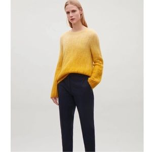 COS Yellow Ombre Mohair Jumper Sweater In Yellow Size XS